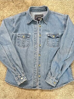 Andrew & Co Light Blue Denim Jean Jacket